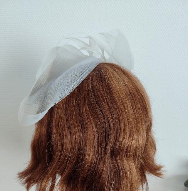 bibi blanc pour mariée avec voilette